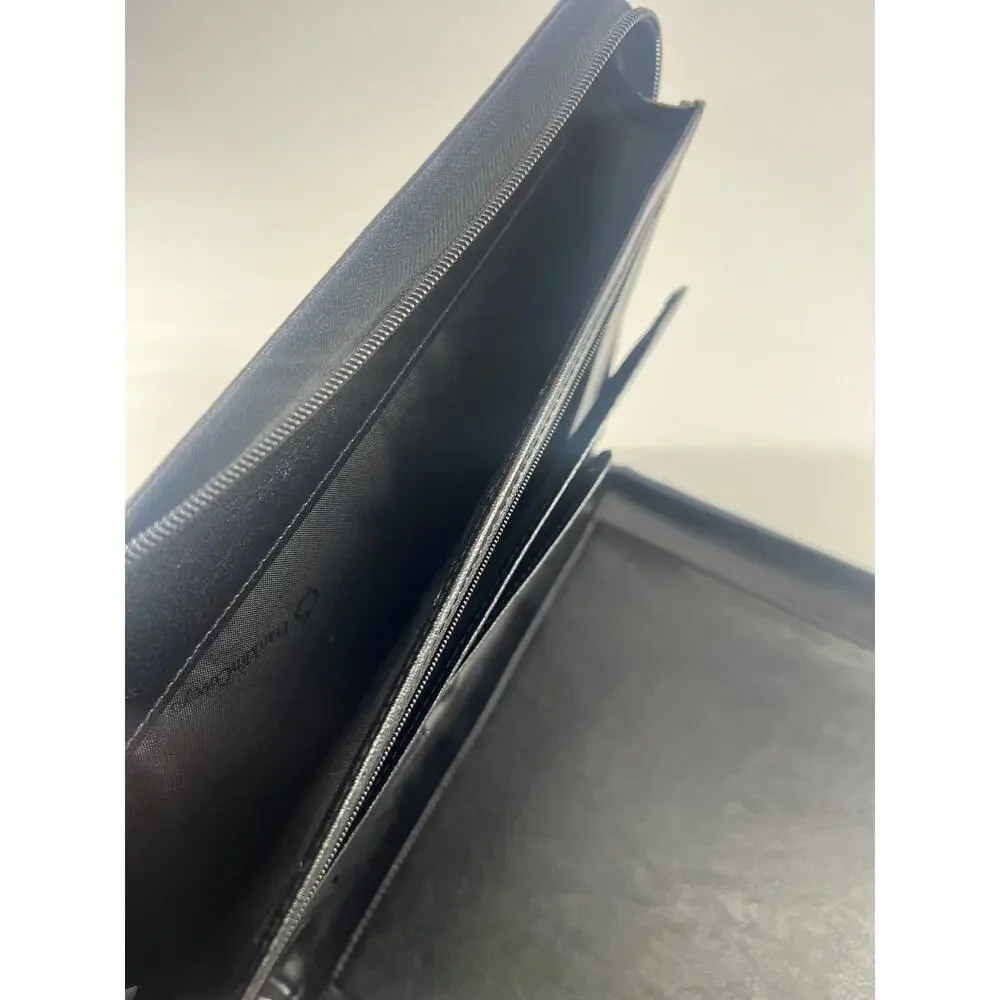 Franklin Covey Black Leather Zip Portfolio Office Notebook 12 x10 Professional